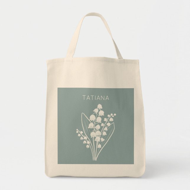 May Lily of the Valley Floral Bouquet Individuelle Tragetasche (Vorne)