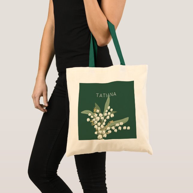 May Lily of the Valley Floral Bouquet Individuelle Tragetasche (Vorderseite (Produkt))