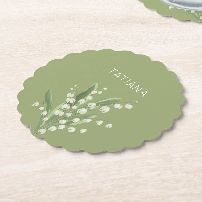 May Lily of the Valley Floral Bouquet Individuelle Untersetzer (angewinkelt)