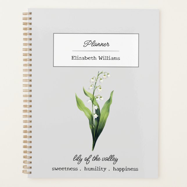 MAY LILY OF THE VALLEY GEBURH BLUME PERSONALISIERT PLANER (Vorderseite)