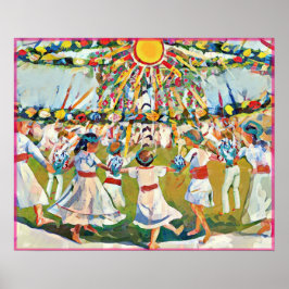May Naive Folk Art Spring Celebration Poster