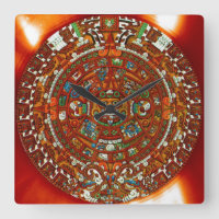 Maya Aztec Calendar Square Wall Clock