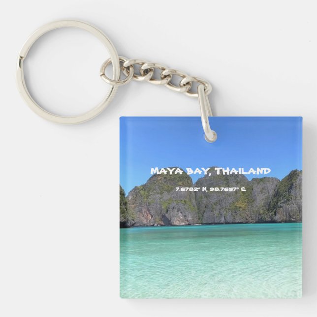 Maya Bay Thailand GPS-Schlüsselanhänger Schlüsselanhänger (Vorderseite)