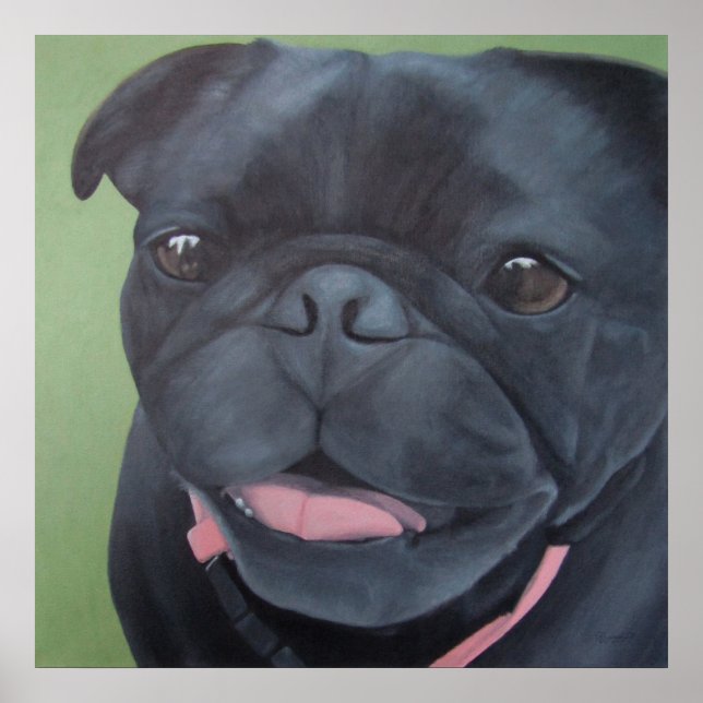 Maya Black Mops Dog Poster (Vorne)