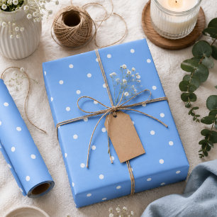 Maya Blue Polka Dots Geschenkpapier