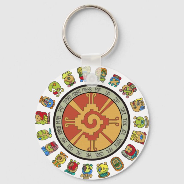 Maya Calendar Design Schlüsselanhänger (Vorderseite)
