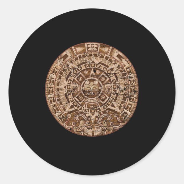 Maya Calendar Inca Azteken Kultur Runder Aufkleber (Vorderseite)