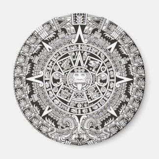 Maya Calendar Magnet Schwarz-Weiß