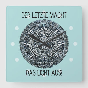 Maya Calendar / Maya Kalender Quadratische Wanduhr