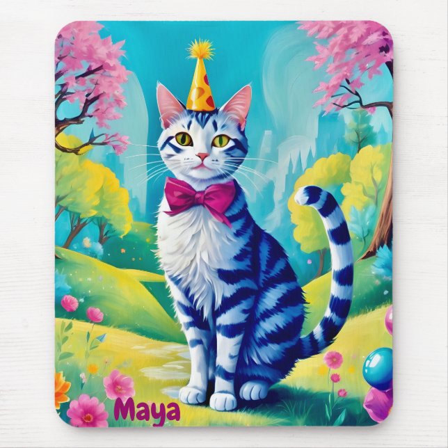 MAYA ~ GEBURTSTAG Katze ~ Niedlich! ~ Mousepad (Vorne)