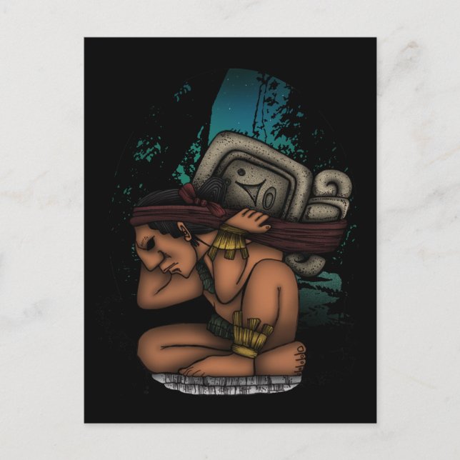 Maya God Postkarte (Vorderseite)