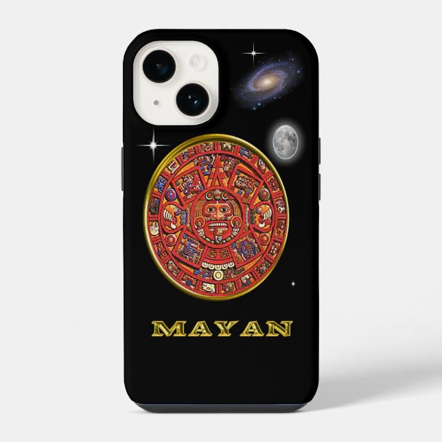 Maya-Kalender iPhone 14 Hülle (Rückseite)