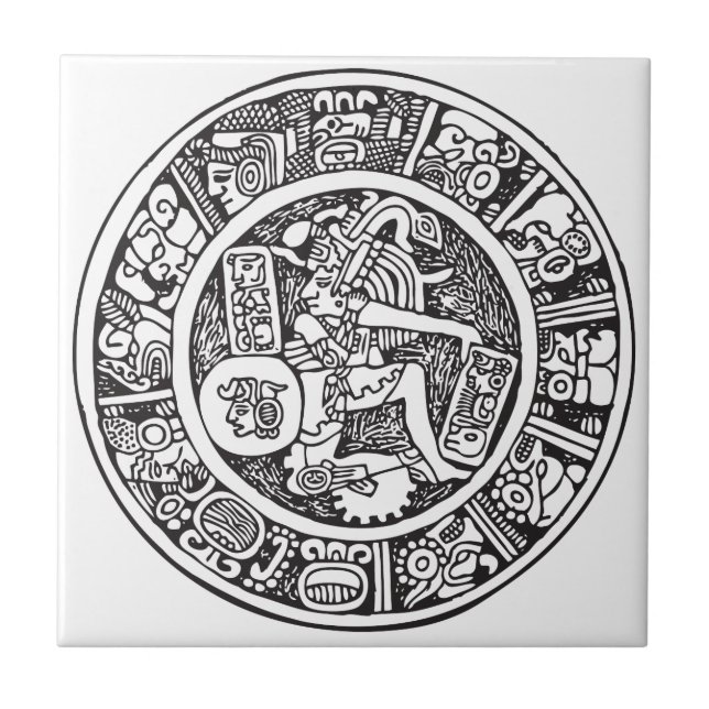 Maya-Kreis, mexikanische Hieroglyph(Maya) Fliese (Vorderseite)