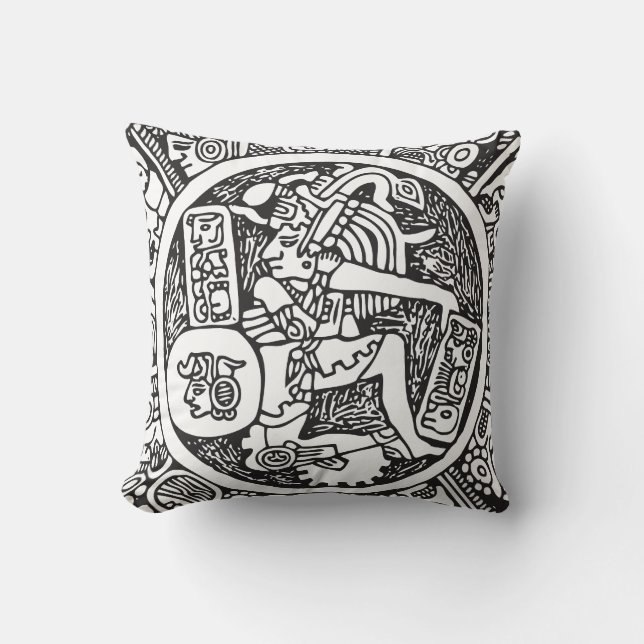 Maya-Kreis, mexikanische Hieroglyph(Maya) Kissen (Vorderseite)