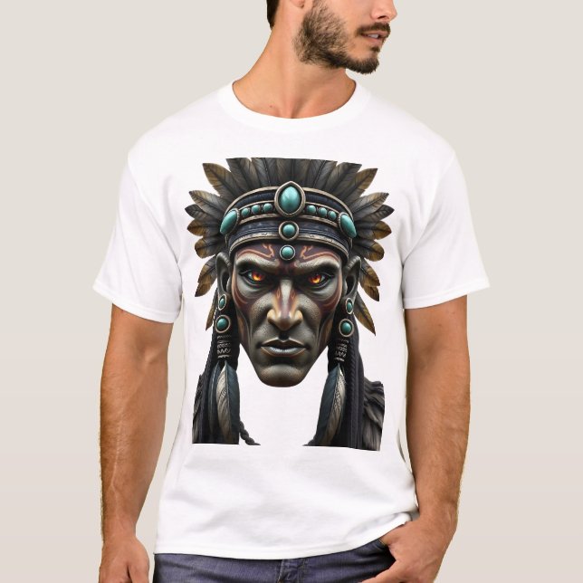 Maya Priest Face Art T-Shirt (Vorderseite)