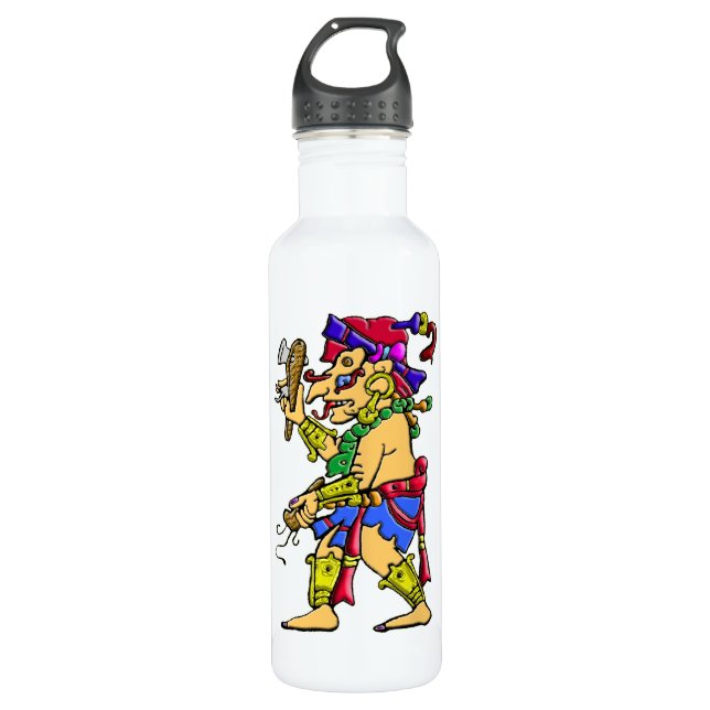 Maya Regen Gott Chac Edelstahlflasche (Vorderseite)