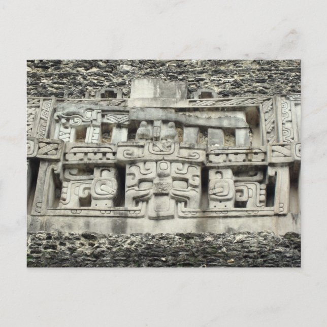 Maya-Schnitzerei Postkarte (Vorderseite)