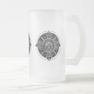 Maya-Symbol Mattglas Bierglas