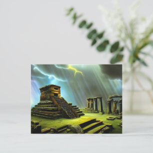Maya Temple Ruins Fantasy Art Postkarte