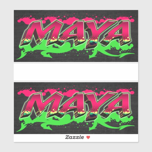 Maya Vorname Name Graffiti Aufkleber Sticker (Blatt)