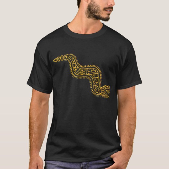 Mayac$schlange-gold T-Shirt (Vorderseite)
