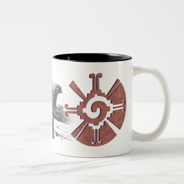 MayaHunab Ku mit Klapperschlangen Zweifarbige Tasse (Rechts)