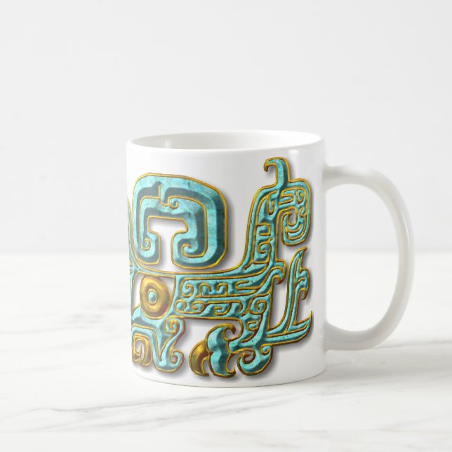 MayaJaguar-Türkis Kaffeetasse (Rechts)