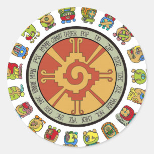 Mayakalender-Entwurf Runder Aufkleber