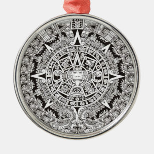 Mayakalender-erstklassige Weihnachtsverzierung Silbernes Ornament