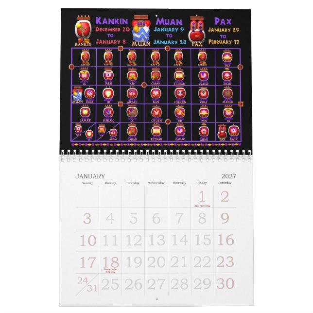 Mayakalender für 2011 kalender (Jan 2027)