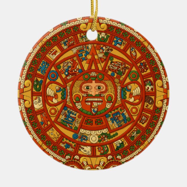 'Mayakalender Stone Keramikornament (Vorne)
