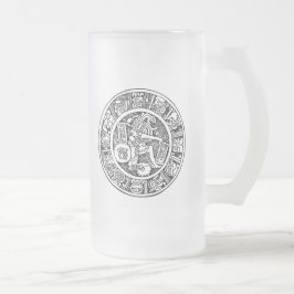 Mayakreis, mexikanische Hieroglyphe (Maya) Mattglas Bierglas
