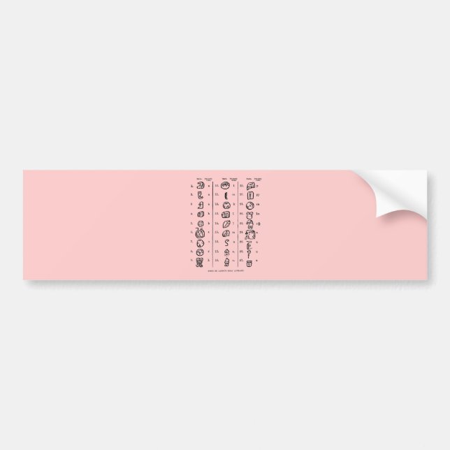 Mayan Alphabet Autoaufkleber (Vorne)