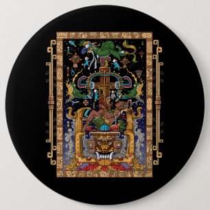 Mayan Astronaut King Pakal Button