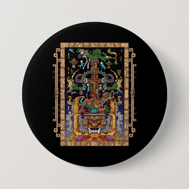 Mayan Astronaut King Pakal Button (Vorderseite)