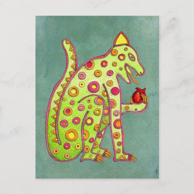 Mayan Aztec Jaguar sur la carte postale Arrière -  (Devant)