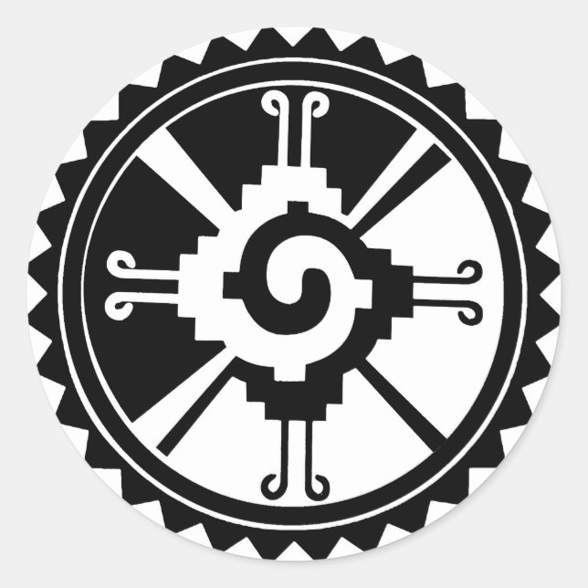 Mayan Deity Symbol Hunab Ku Runder Aufkleber (Vorderseite)