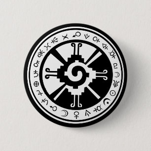 Mayan Hunab Ku Creator & Planetensymbole Button