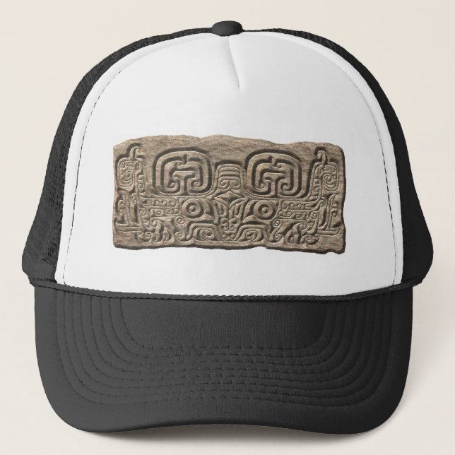 Mayan Jaguar-stone Truckerkappe (Vorderseite)
