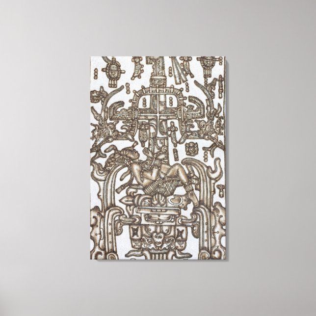 Mayan Ruler Pakal Kim, der Astronaut, verpackt Lei Leinwanddruck (Vorderseite)