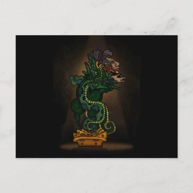 Mayan Serpent God Postkarte (Vorderseite)