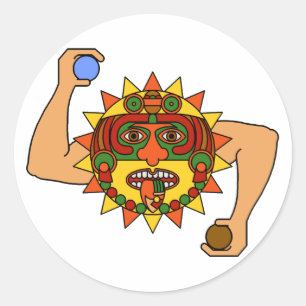 Mayan Sun God - Kinich Ahua Runder Aufkleber