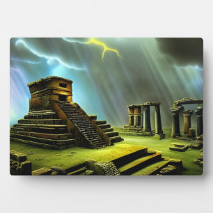 Mayan-Tempelruinen Fantasy Art Tischplatte Fotoplatte
