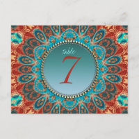 Mayan Tribal Earth Mandala Tischnummer Postcard