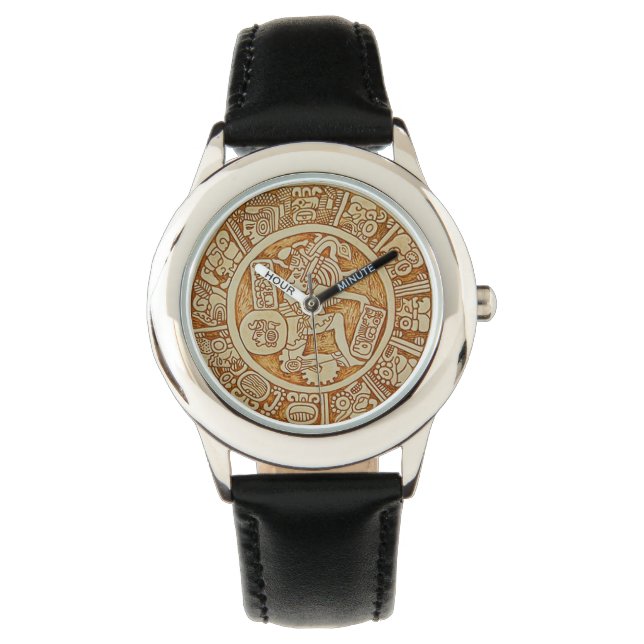 Mayan Tribal Warrior Wristwatch - Aztec WristWatch Armbanduhr (Vorderseite)
