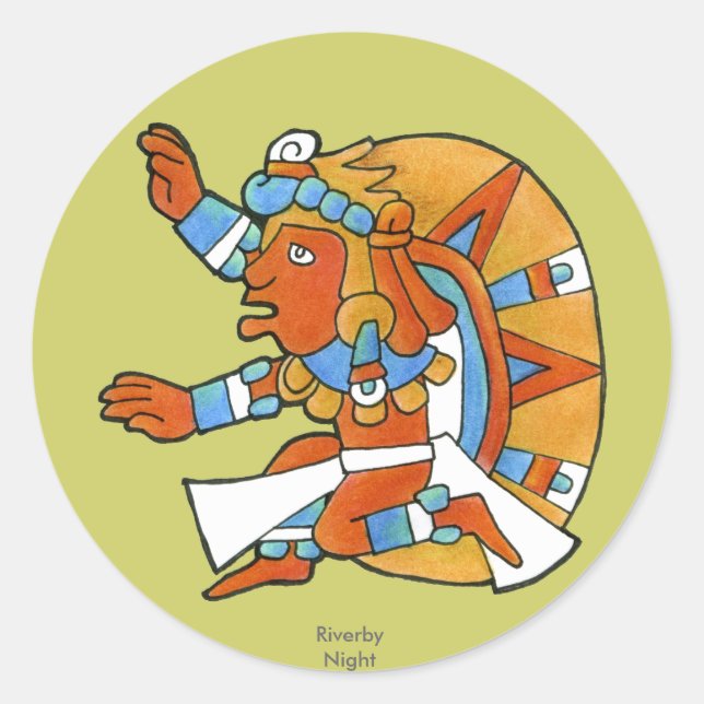 Mayan Warrior v.1 Runder Aufkleber (Vorderseite)