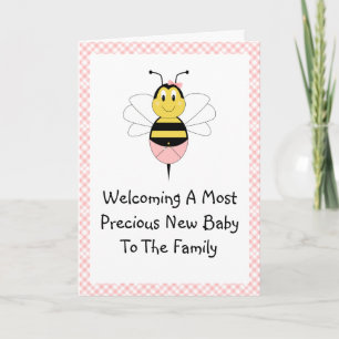 MayBee Bumble Bee Birth Announcement Grußkarte Feiertagskarte