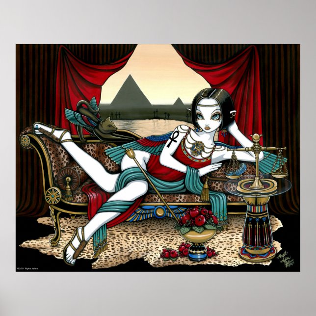 "Mayet" Ägyptische Göttin Pyramid Angel Poster (Vorne)