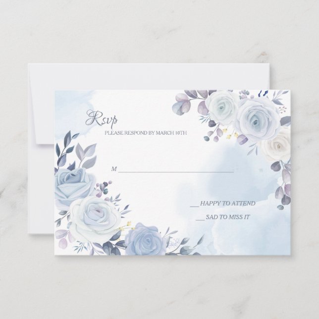 Mayflower Blue RSVP Cards (Vorderseite)