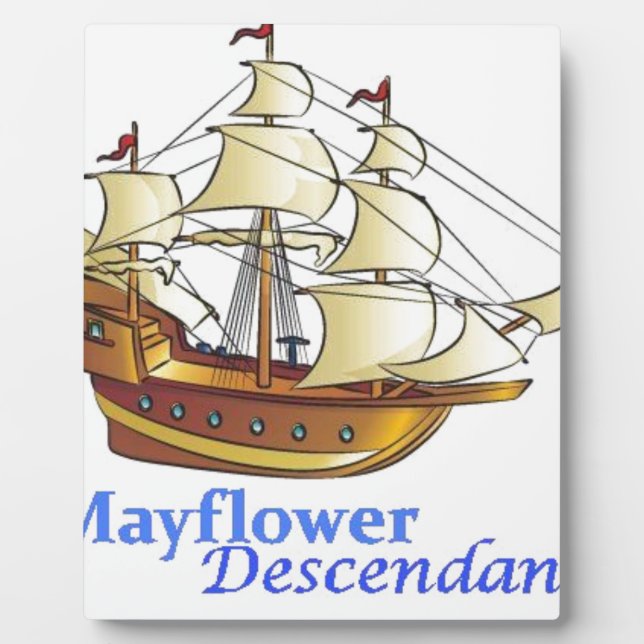 Mayflower Descendant Segelschiff Fotoplatte (Vorderseite)